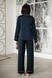 Піжамний шовковий костюм з брюками Blue Dark SH0009-14-69 фото 4