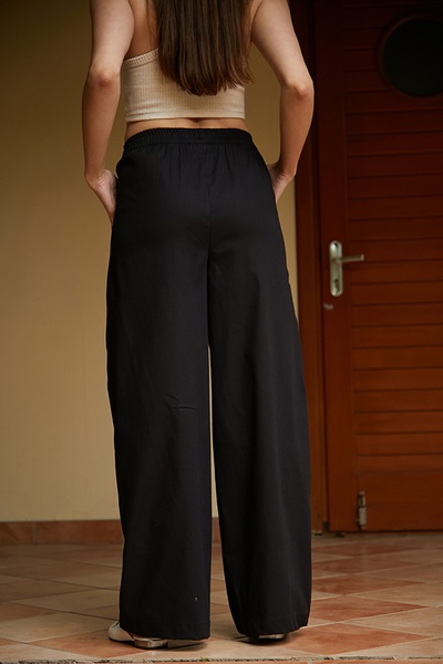 Trousers made of 100% linen Black
