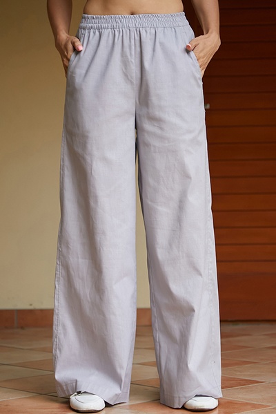 Trousers made of 100% linen Grey