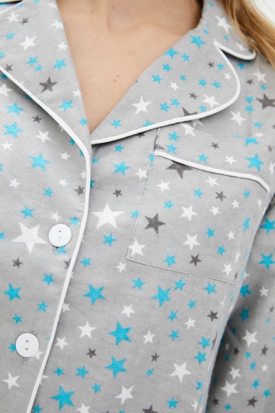 Пижамный костюм из фланели с брюками Blue Stars FL0010-58-69 фото