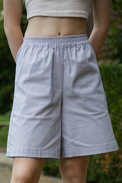 Shorts made of 100% linen Grey