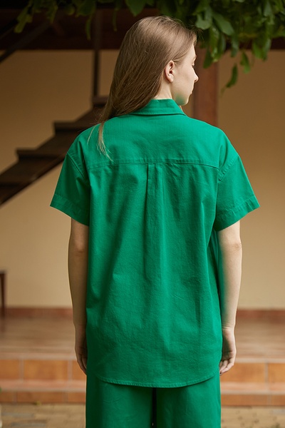 Сорочка з коротким рукавом зі 100% льону Green LN0059-07-50 фото