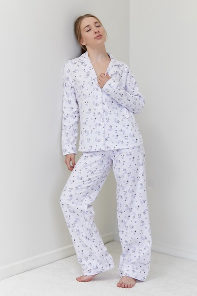 Пижамный костюм из фланели с брюками Moon FL0057-24-69 фото