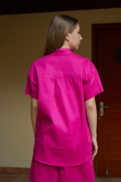 Сорочка з коротким рукавом зі 100% льону Raspberries LN0059-87-50 фото
