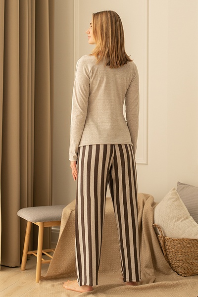 Knitted set with trousers Coffee Milk