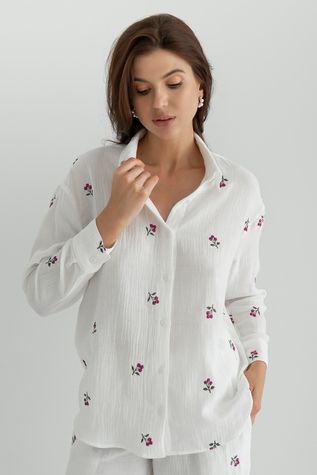 Сорочка з вишивкою з мусліну Blueberry (M/L) ML0058-39-60 фото