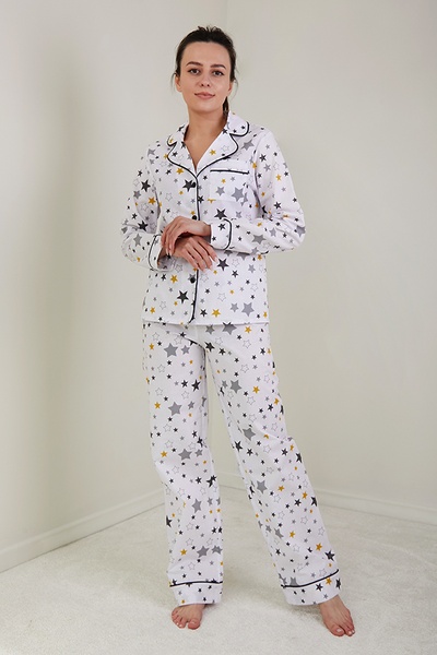 Cotton pajamas with trousers Yellow Stars