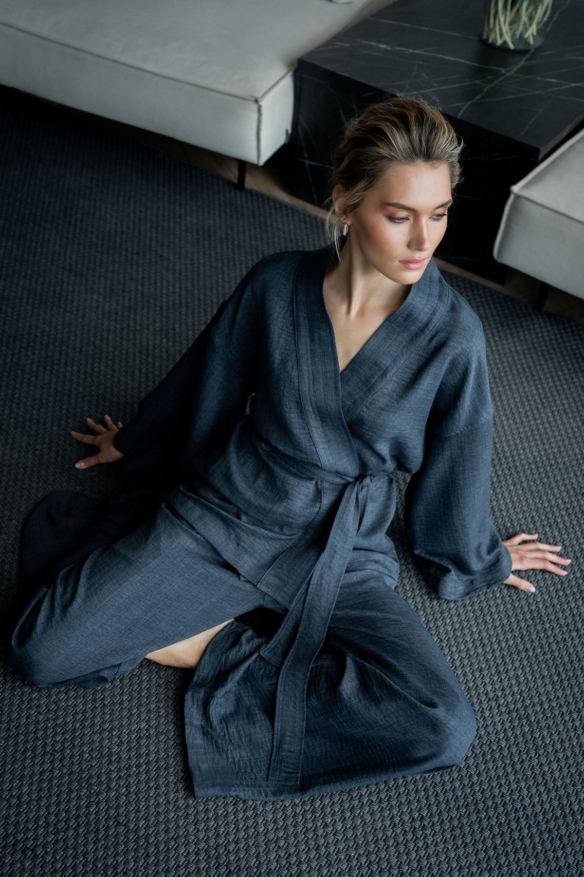 Darted linen trousers Grace