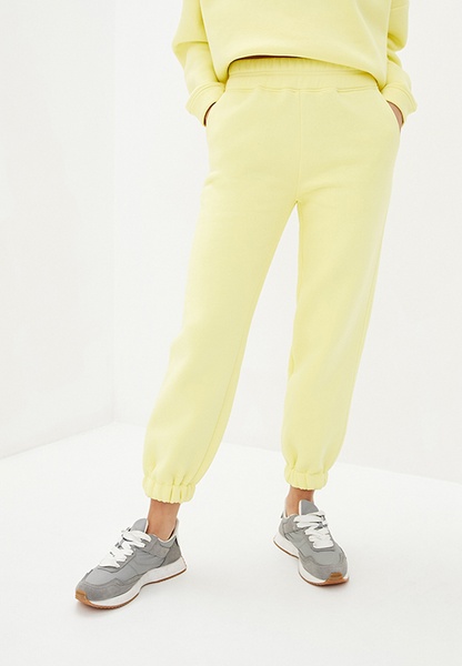 Knitted trousers with fleece Lemon