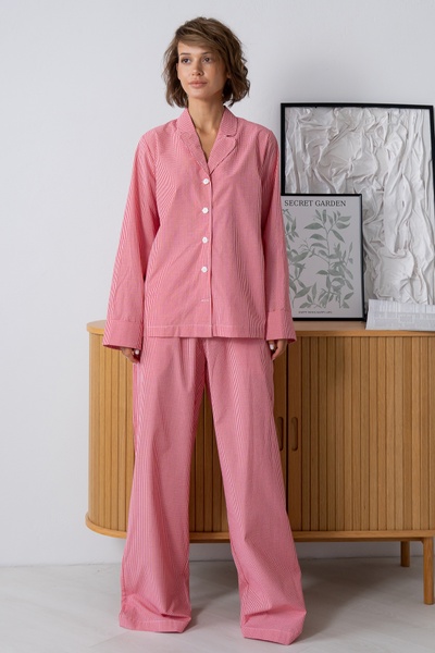 Cotton pajamas with trousers Red Plaid