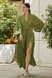 Silk and cotton dressing gown Olive