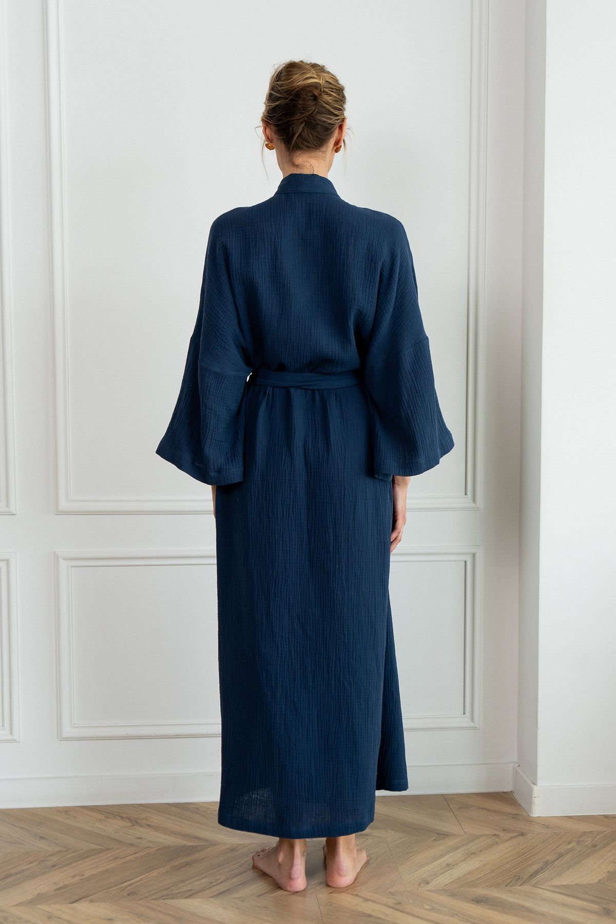 Muslin dressing gown Indigo