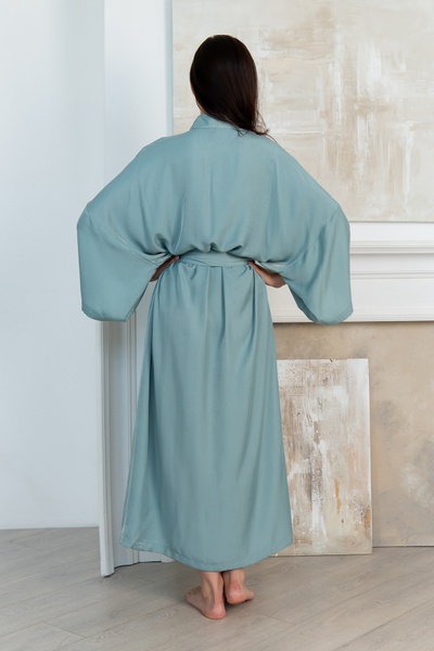 Silk and cotton dressing gown Aquamarine