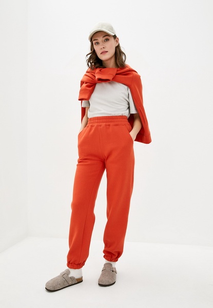 Knitted trousers with fleece Brick