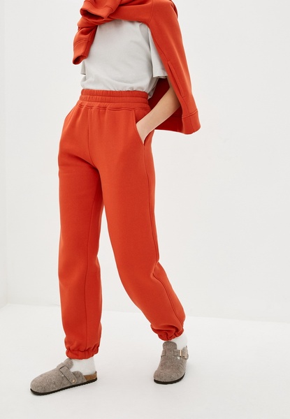 Knitted trousers with fleece Brick