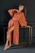 Silk and cotton dressing gown Terracotta