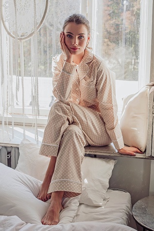 Cotton pajamas with trousers Creamy Flakes