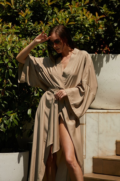 Silk and cotton dressing gown Lotos