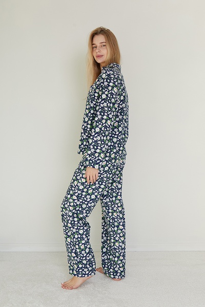 Flannel pajamas with trousers Chamomile
