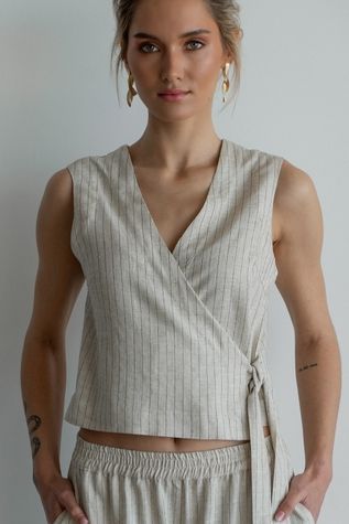Linen crossover top Band