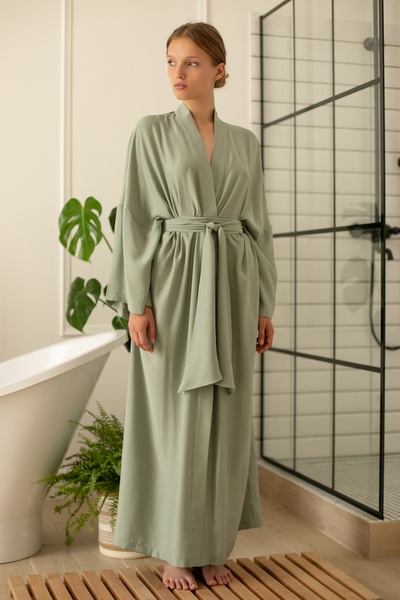 Silk and cotton dressing gown Wasabi