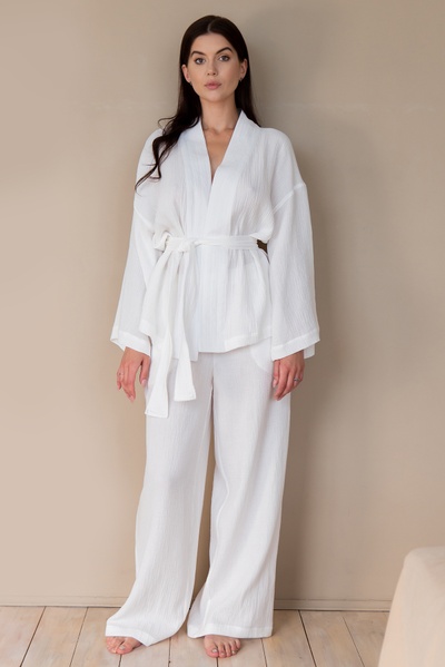 Pajama suit - kimono with trousers Ivory