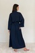 Silk and cotton dressing gown Navy