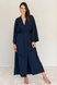 Silk and cotton dressing gown Navy