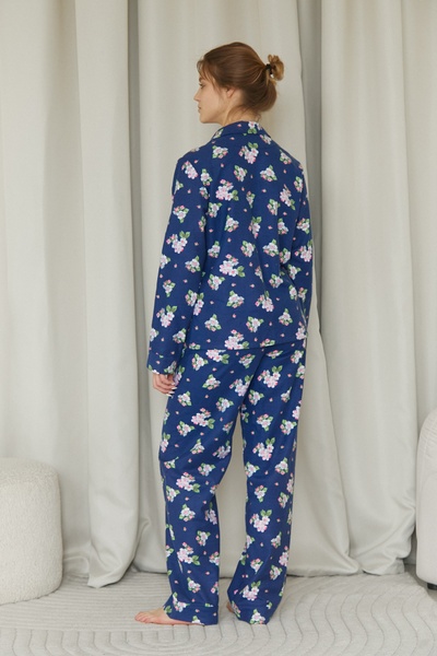 Flannel pajamas with trousers Inflorescence