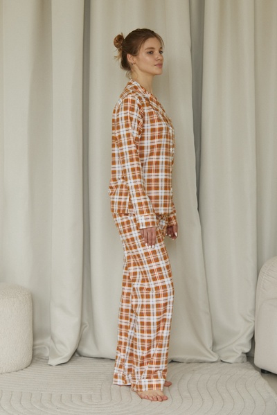 Flannel pajamas with trousers Pumpkin