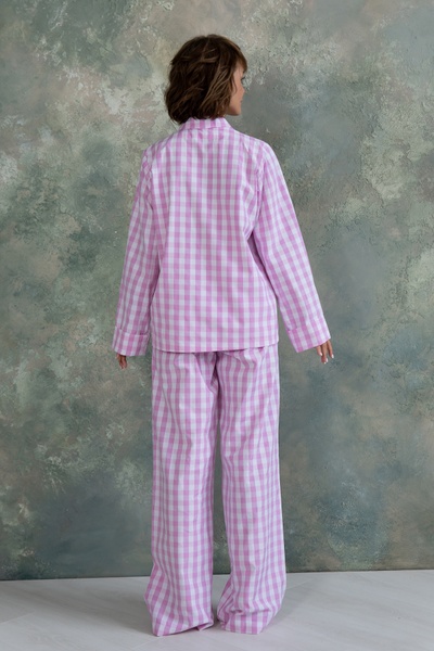 Cotton pajamas with trousers Rose Plaid