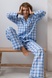 Cotton pajamas with trousers Blue Plaid