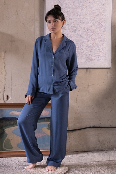 Silk/cotton pajama suit with trousers Hortensia
