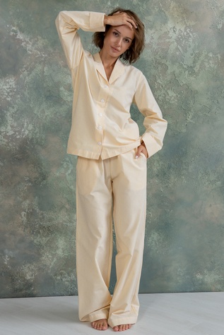 Cotton pajamas with trousers Yellow Strip