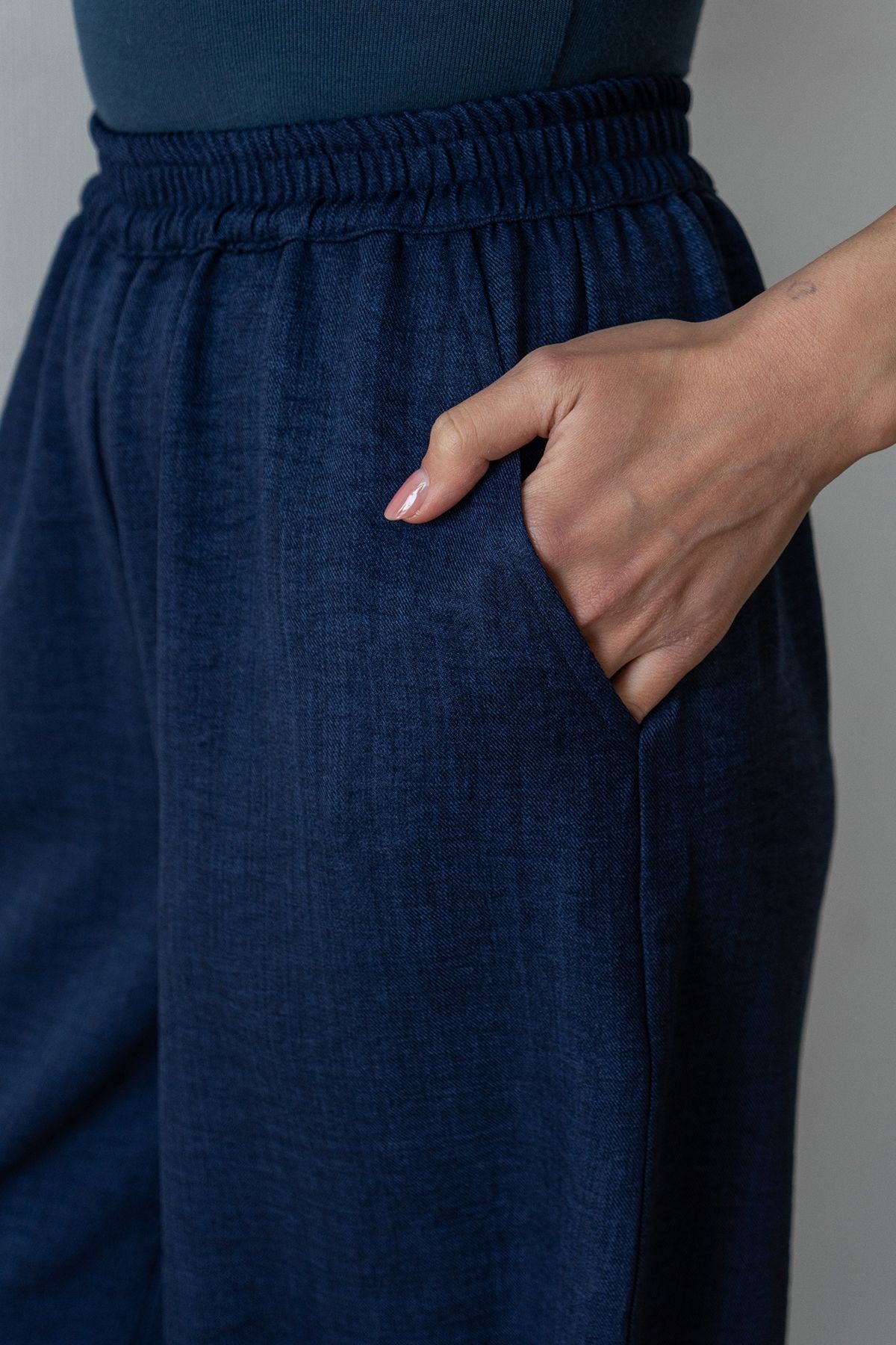 Linen bloomer trousers Denim