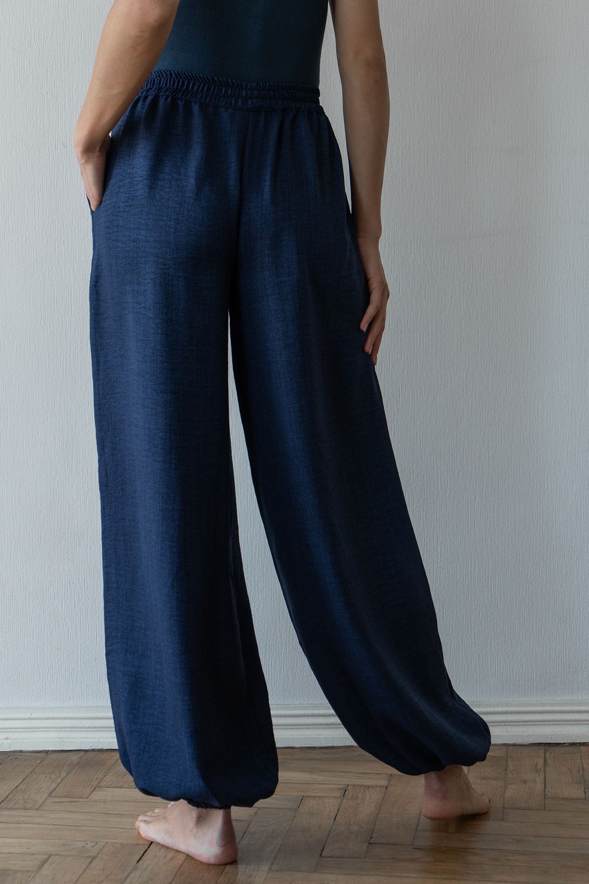 Linen bloomer trousers Denim