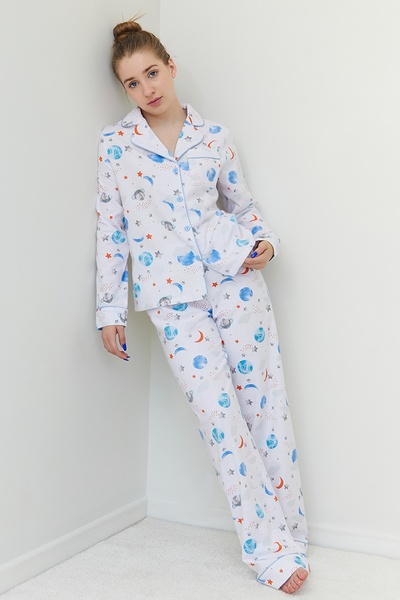 Flannel pajamas with trousers Space