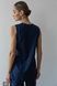 Linen crossover longline top Denim
