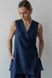 Linen crossover longline top Denim