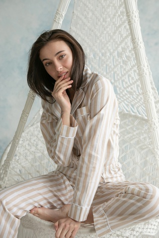 Cotton pajamas with trousers Stripes