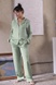Silk/cotton pajama suit with trousers Wasabi