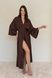 Silk and cotton dressing gown Chocolate