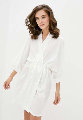 Silk dressing gown Cream