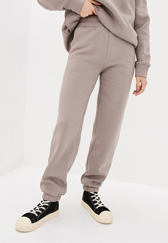 Knitted trousers with fleece Mokachino