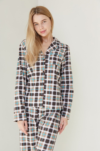 Flannel pajamas with trousers Kakao