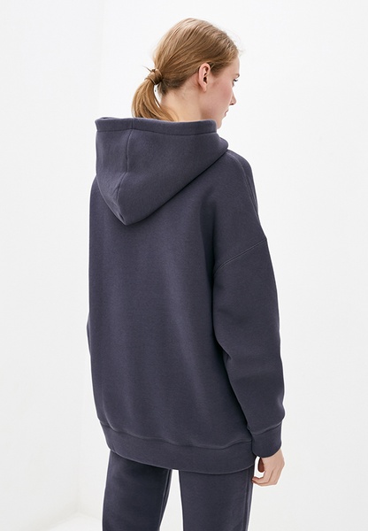Hoodie knitted with a hood on fleece Graphite